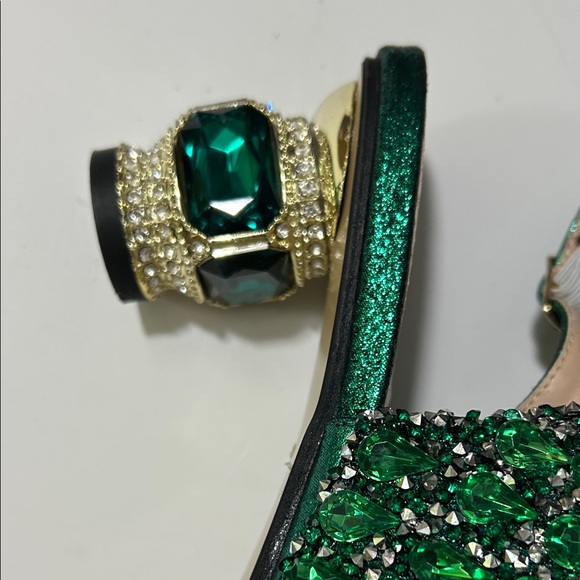 Green Embellished Women's Heels - Picture 9 of 17